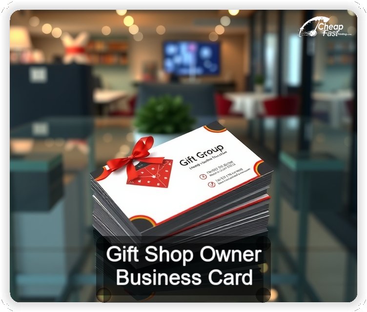 Gift Shop Owner business card design sample