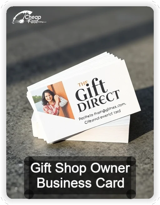 Gift Shop Owner business card design sample