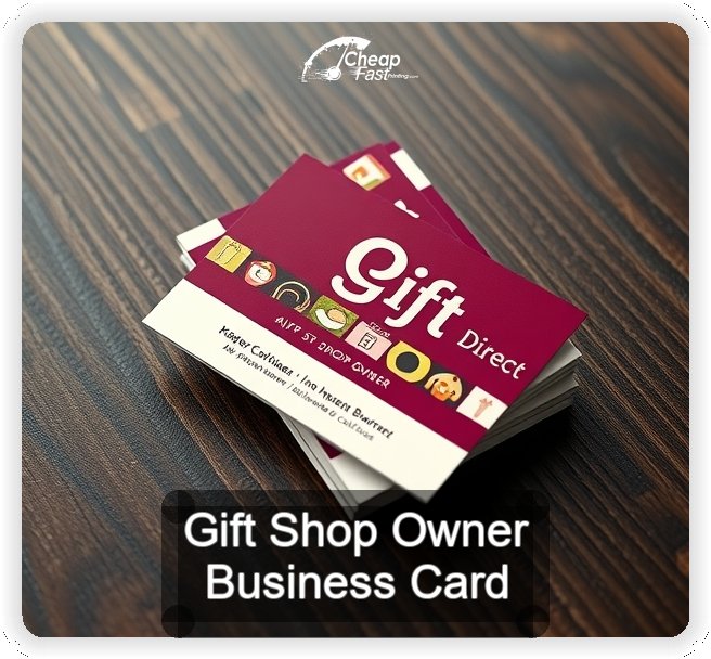 Gift Shop Owner business card design sample