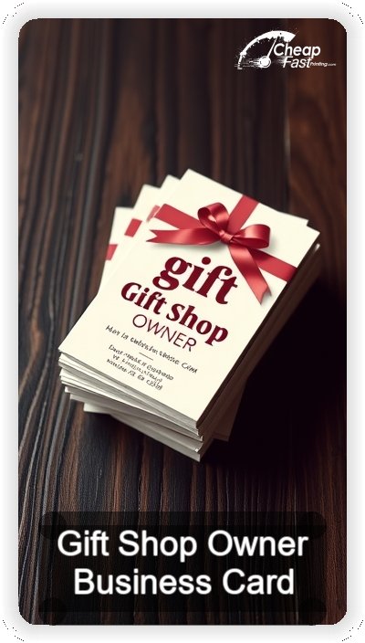 Gift Shop Owner business card design sample