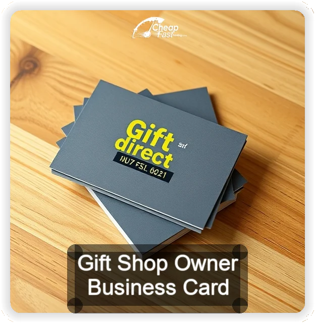 Gift Shop Owner business card design sample
