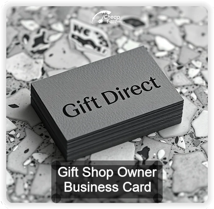 Gift Shop Owner business card design sample