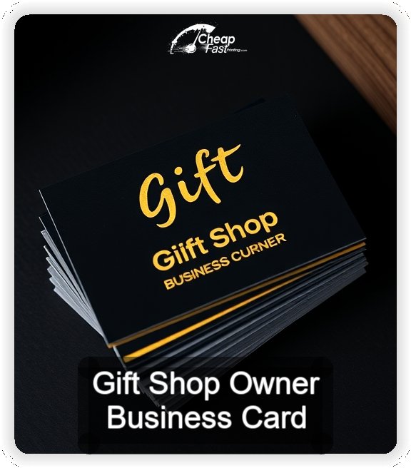 Gift Shop Owner business card design sample