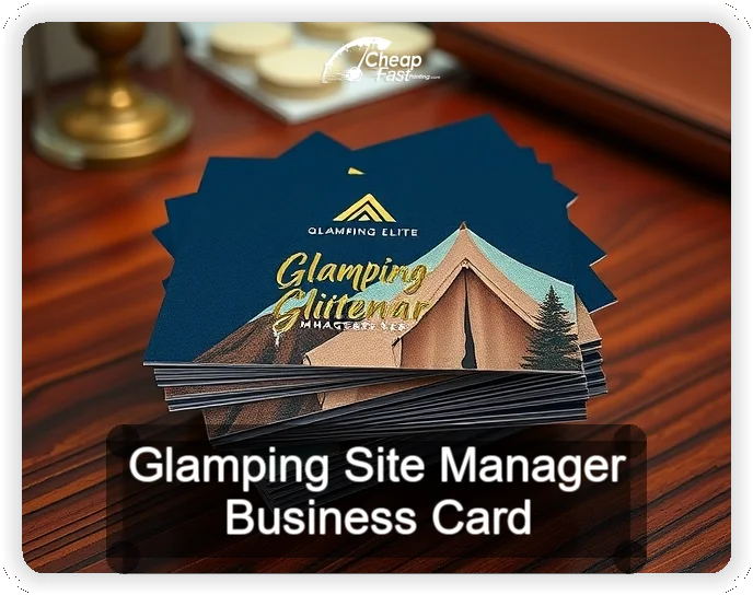 Glamping Site Manager business card design sample