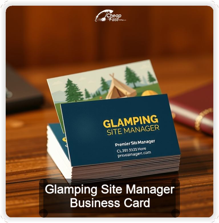Glamping Site Manager business card design sample