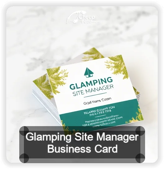 Glamping Site Manager business card design sample
