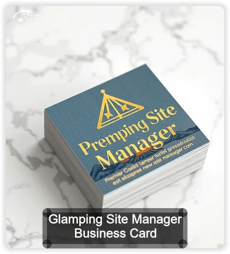 Glamping Site Manager business card design sample