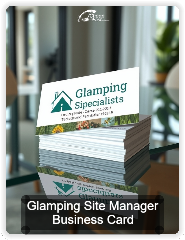 Glamping Site Manager business card design sample