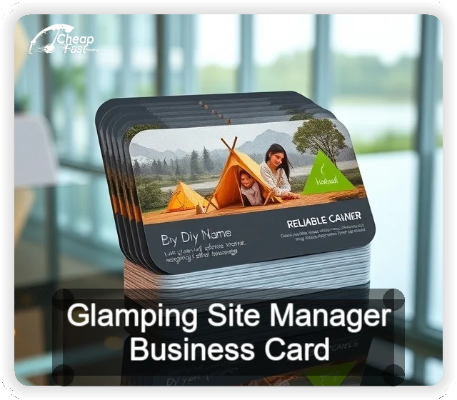 Glamping Site Manager business card design sample