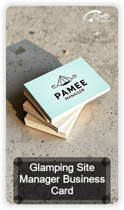 Glamping Site Manager business card design sample
