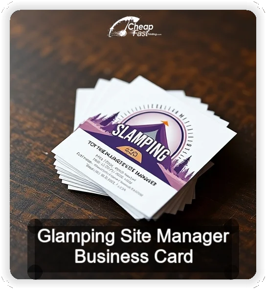 Glamping Site Manager business card design sample