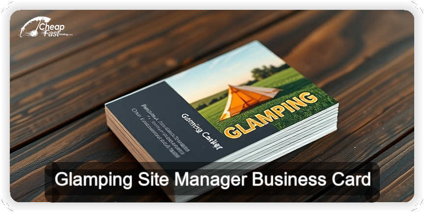 Glamping Site Manager business card design sample