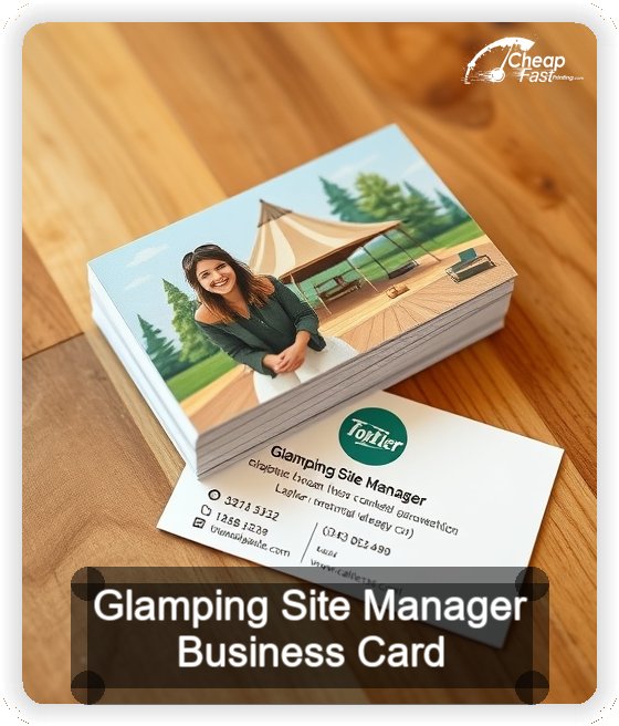 Glamping Site Manager business card design sample