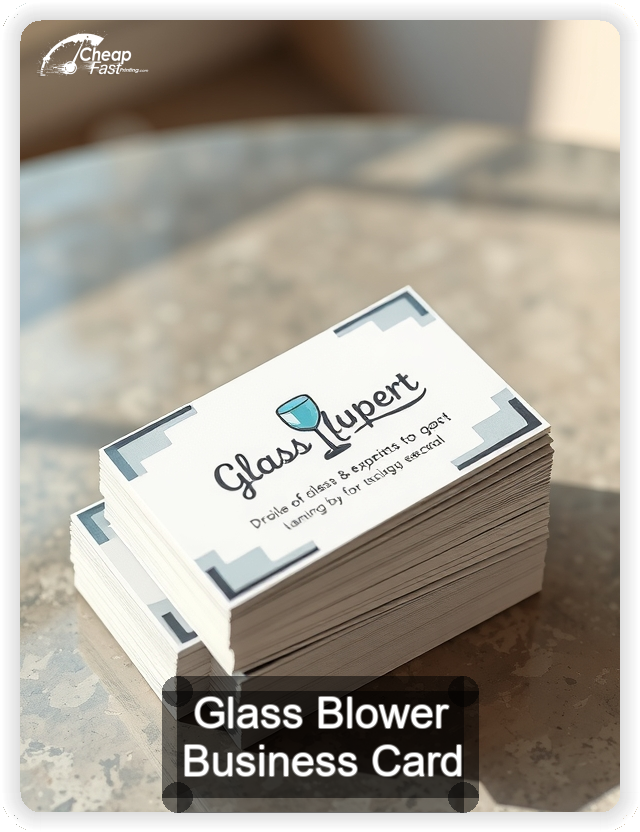 Glass Blower business card design sample