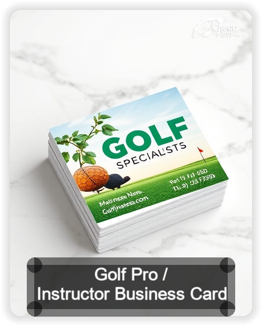 Golf Pro Instructor business card design sample
