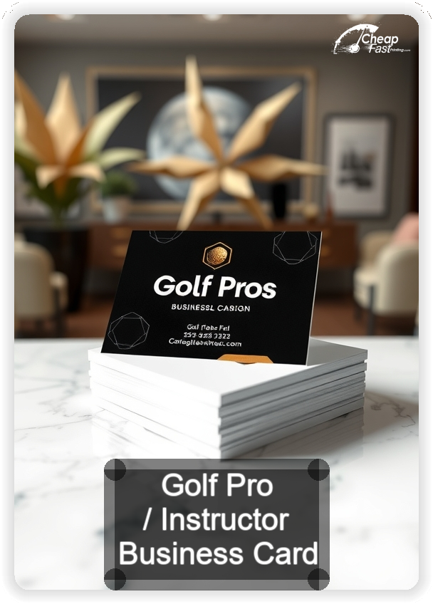 Golf Pro Instructor business card design sample