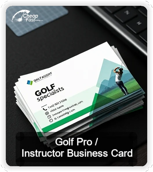 Golf Pro Instructor business card design sample