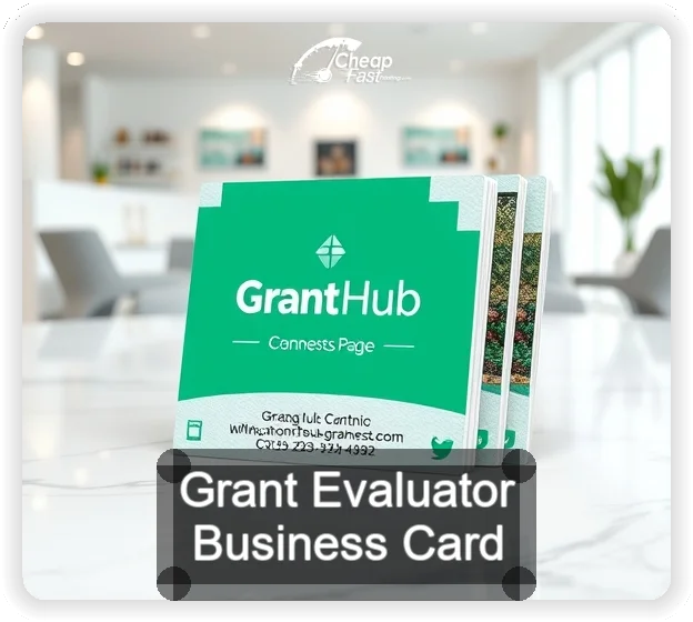 Grant Evaluator business card design sample