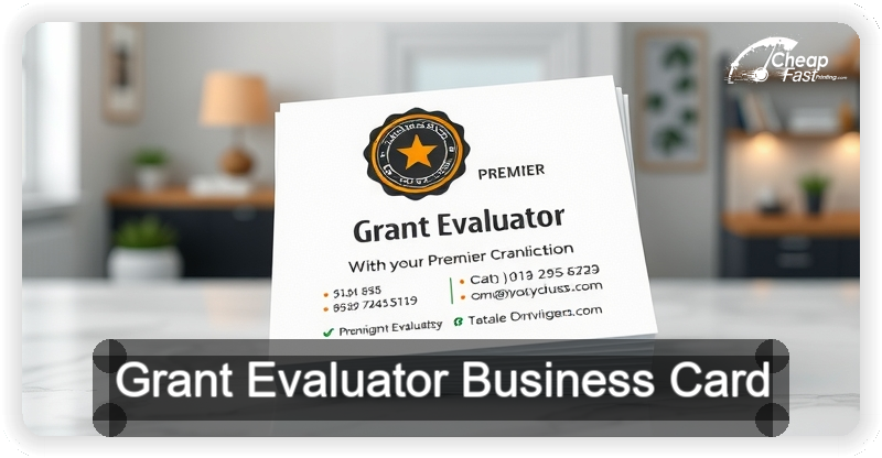 Grant Evaluator business card design sample
