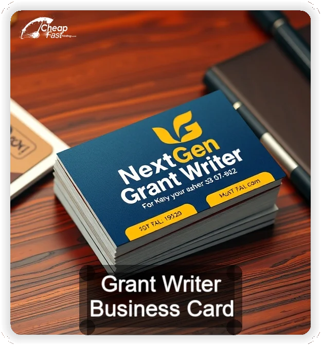 Grant Writer business card design sample