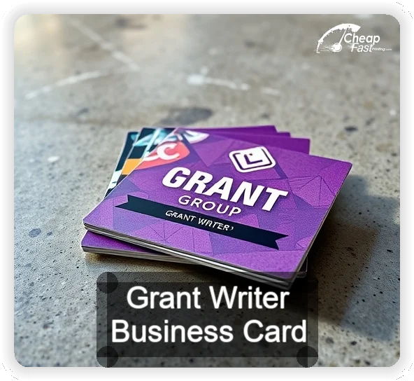 Grant Writer business card design sample