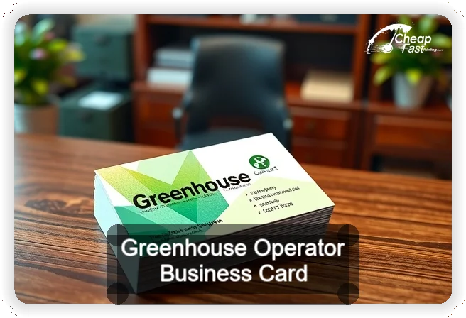 Greenhouse Operator business card design sample