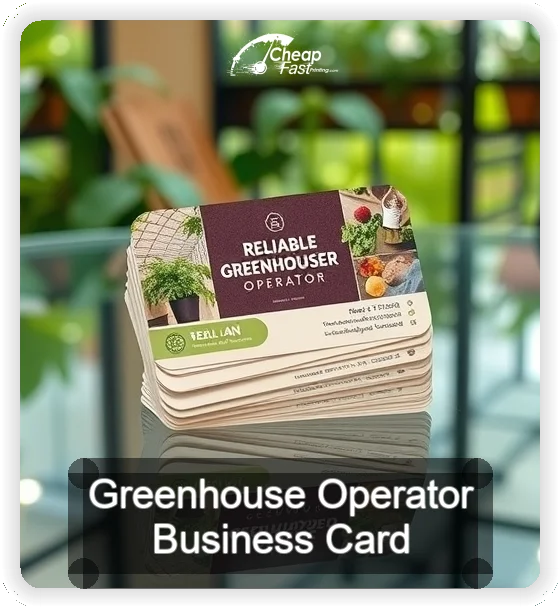 Greenhouse Operator business card design sample