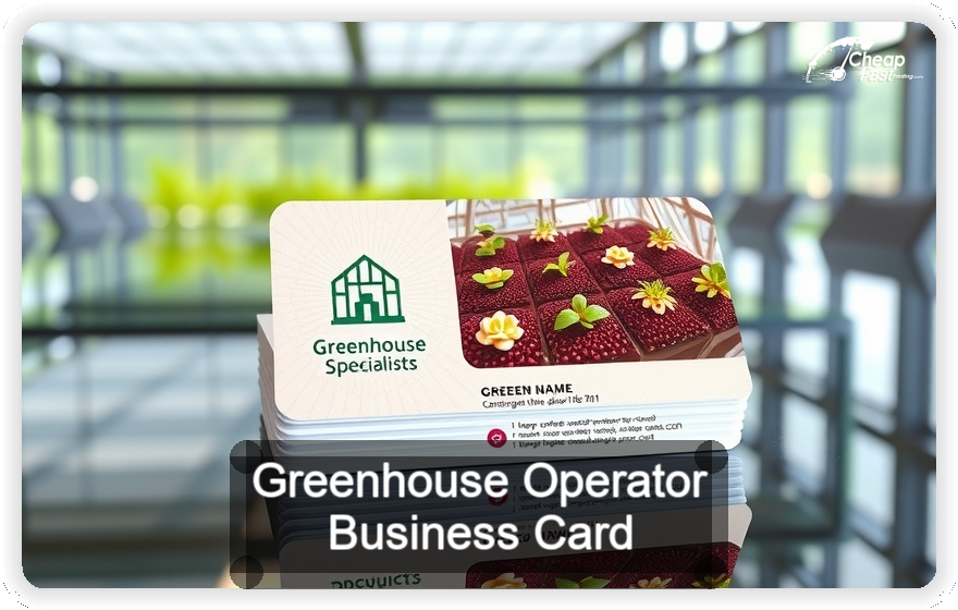 Greenhouse Operator business card design sample