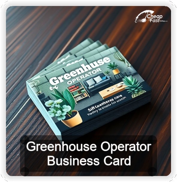 Greenhouse Operator business card design sample