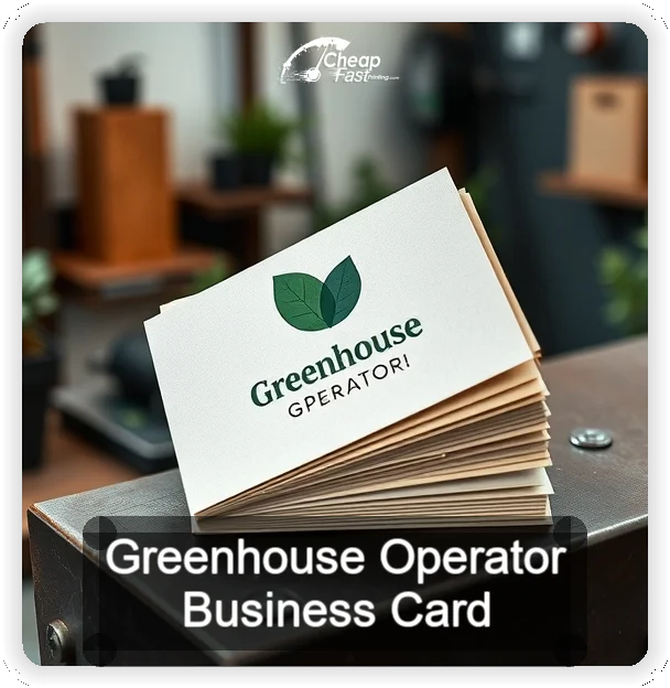 Greenhouse Operator business card design sample