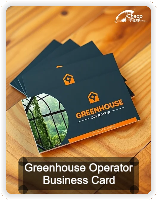 Greenhouse Operator business card design sample