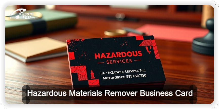 Hazardous Materials Remover business card design sample