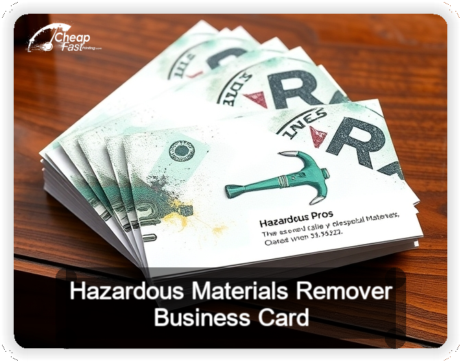 Hazardous Materials Remover business card design sample