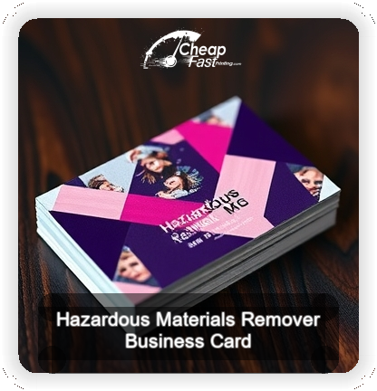 Hazardous Materials Remover business card design sample