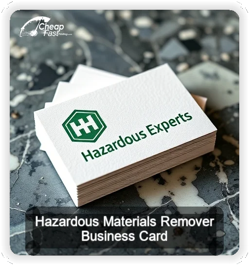Hazardous Materials Remover business card design sample