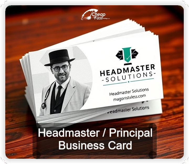 Headmaster Principal business card design sample