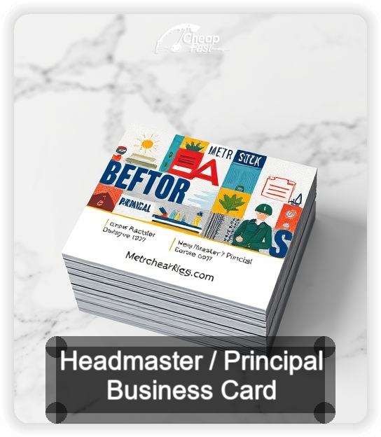 Headmaster Principal business card design sample