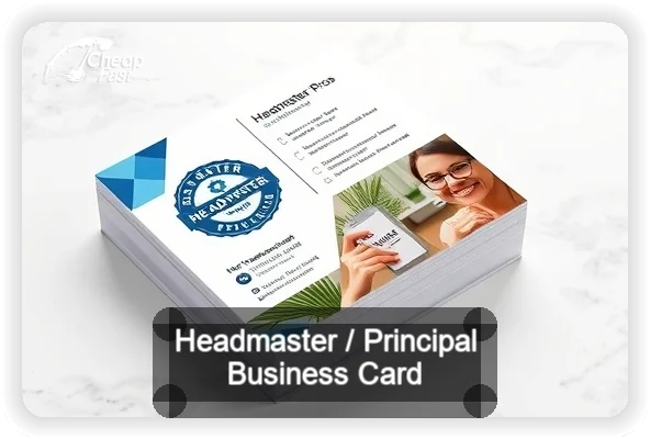 Headmaster Principal business card design sample