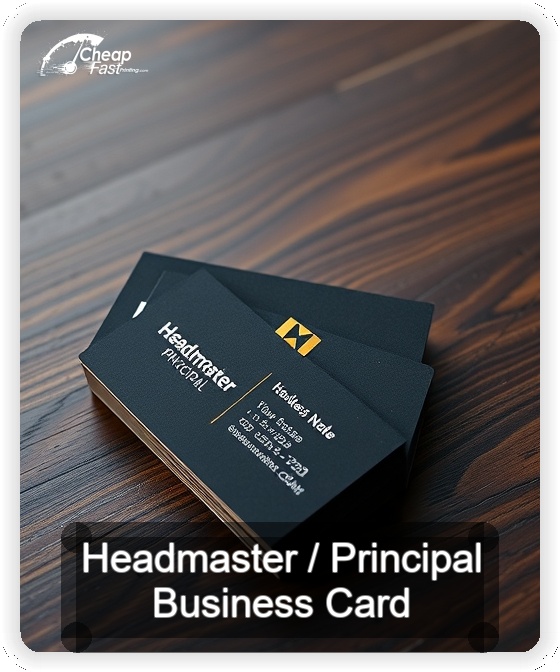 Headmaster Principal business card design sample