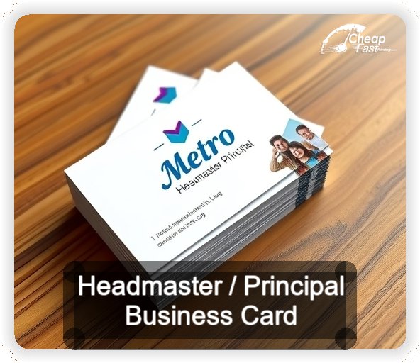 Headmaster Principal business card design sample