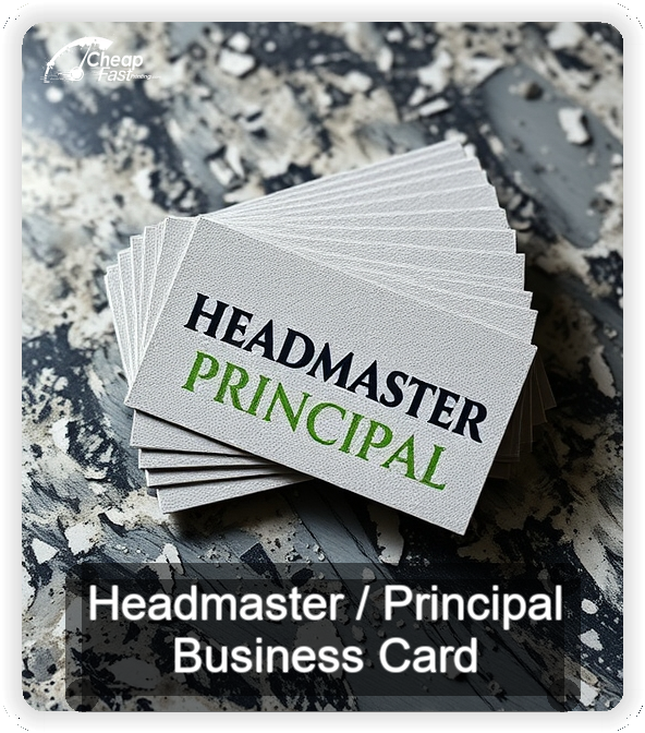 Headmaster Principal business card design sample