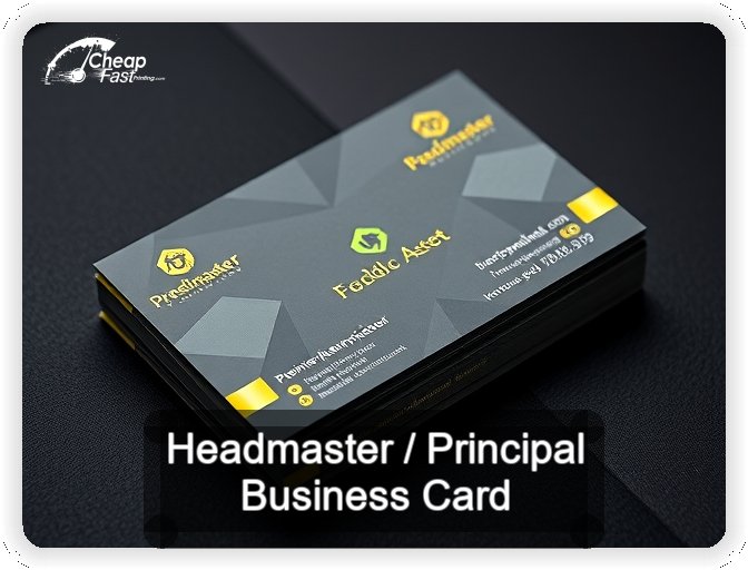 Headmaster Principal business card design sample