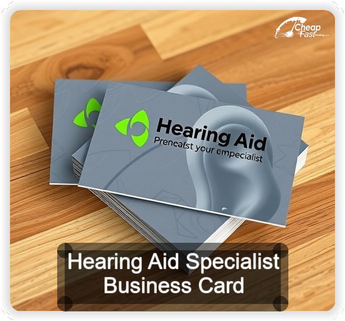 Hearing Aid Specialist business card design sample