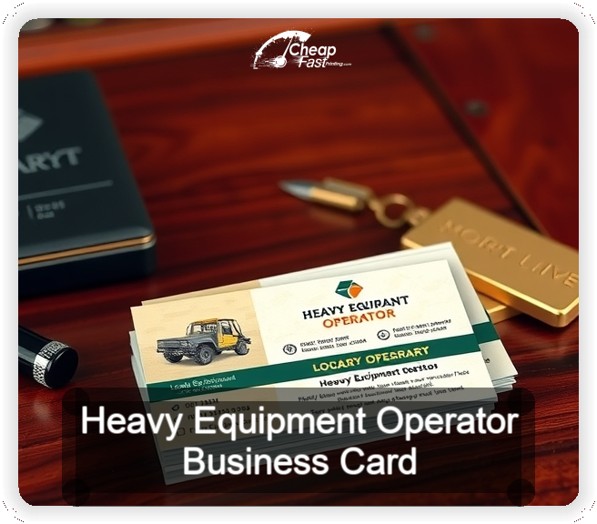 Heavy Equipment Operator business card design sample
