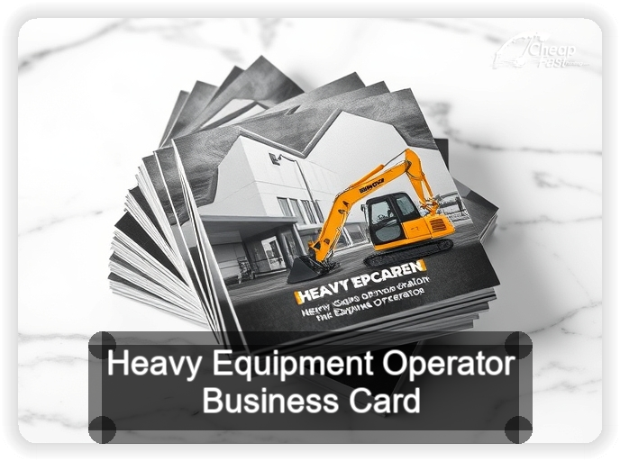 Heavy Equipment Operator business card design sample