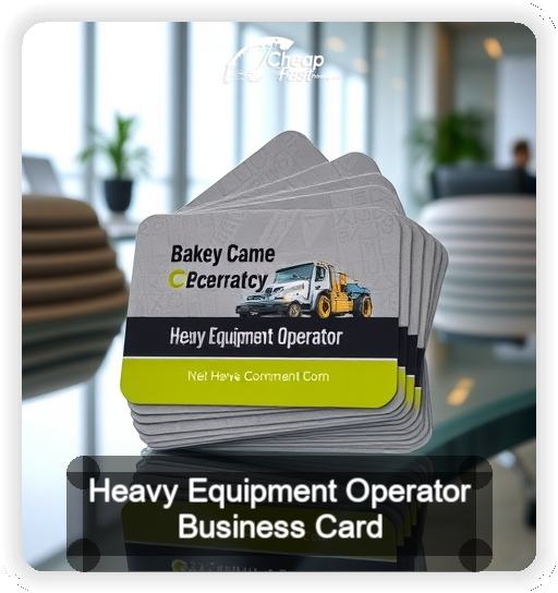 Heavy Equipment Operator business card design sample
