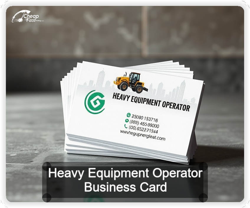 Heavy Equipment Operator business card design sample