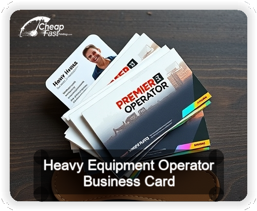 Heavy Equipment Operator business card design sample