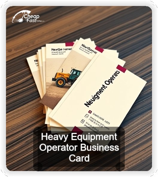 Heavy Equipment Operator business card design sample