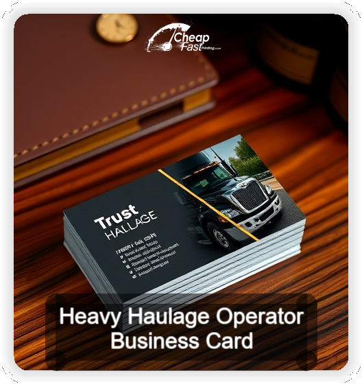 Heavy Haulage Operator business card design sample